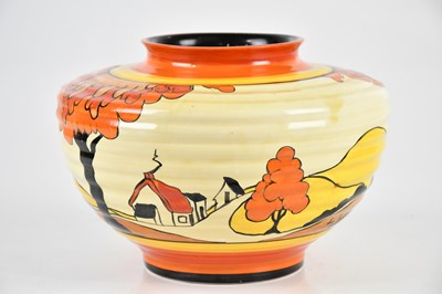 Lot 48 - CLARICE CLIFF; a large circular vase in the...