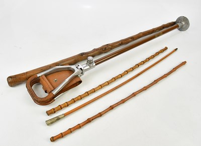 Lot 1479 - A bamboo swagger stick with Birkenhead School...