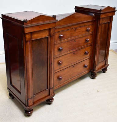 Lot 1028 - A 19th century mahogany three section side...
