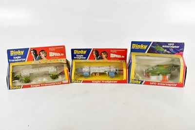 Lot 890 - DINKY DIECAST TOYS; three boxed models Eagle...