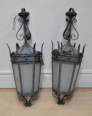 Lot 1528 - A pair of black painted Victorian style...
