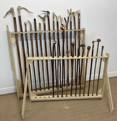 Lot 2 - Twenty-six hand made /carved walking sticks,...