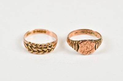 Lot 166 - A lady's 9ct rose gold signet ring with...