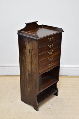 Lot 1122 - An Edwardian mahogany five drawer music chest...
