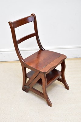 Lot 1210 - A modern metamorphic set of library steps/chair.