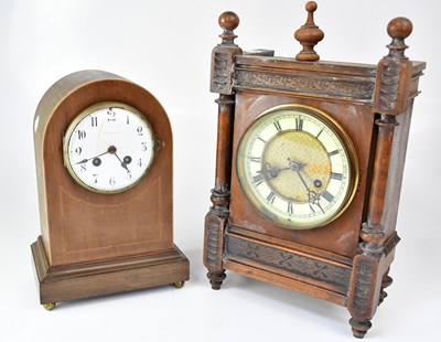 Lot 150 - An Edwardian mahogany mantel clock, the...