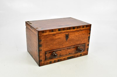 Lot 1475 - A 19th century oak and cross banded box with...