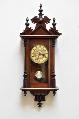 Lot 317 - A late Victorian spring driven wall clock,...