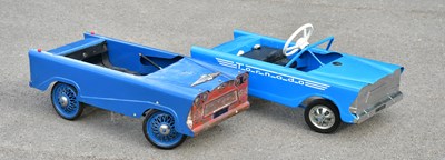 Lot 1619 - TRI-ANG; a vintage child's blue pedal car,...
