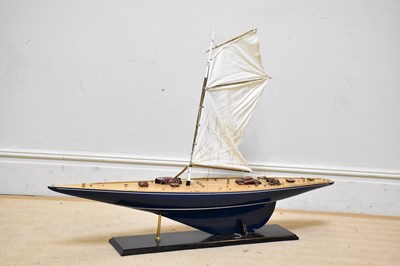 Lot 1620 - A modern model pond yacht, 'Hanah', with blue...