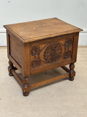 Lot 1207 - An early 20th century oak rectangular sewing...