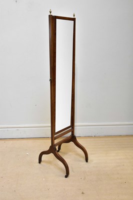 Lot 1070 - An early 20th century mahogany cheval dressing...