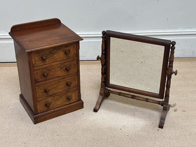 Lot 1416 - A Victorian walnut and inlaid four drawer...