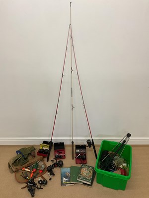 Lot 82 - A quantity of angling items including fishing...