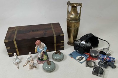 Lot 62 - A group of collectors' items including a brass...