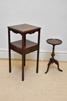 Lot 1068 - A 19th century mahogany single drawer night...