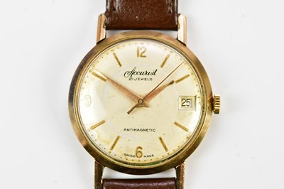 Lot 630 - ACCURIST; a gentleman's vintage 9ct gold...