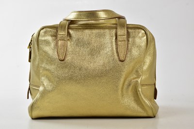 Lot 643 - YVES SAINT LAURENT; a gold calfskin Y-mail...