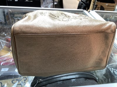 Lot 643 - YVES SAINT LAURENT; a gold calfskin Y-mail...