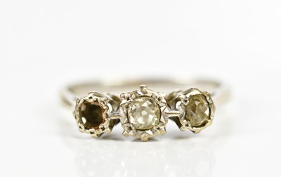 Lot 155 - An 18ct white gold two stone diamond ring (the...