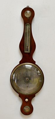 Lot 1357 - A large 19th century mahogany wheel barometer,...