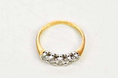 Lot 75 - An 18ct yellow gold five stone graduated...