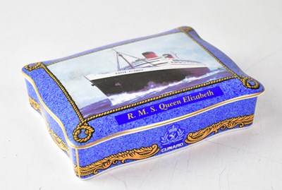 Lot 283 - WEDGWOOD; a cigarette box depicting the R.M.S....