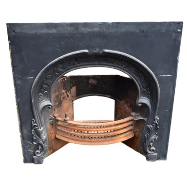 Lot 1279 - A Victorian black cast iron fire surround with...