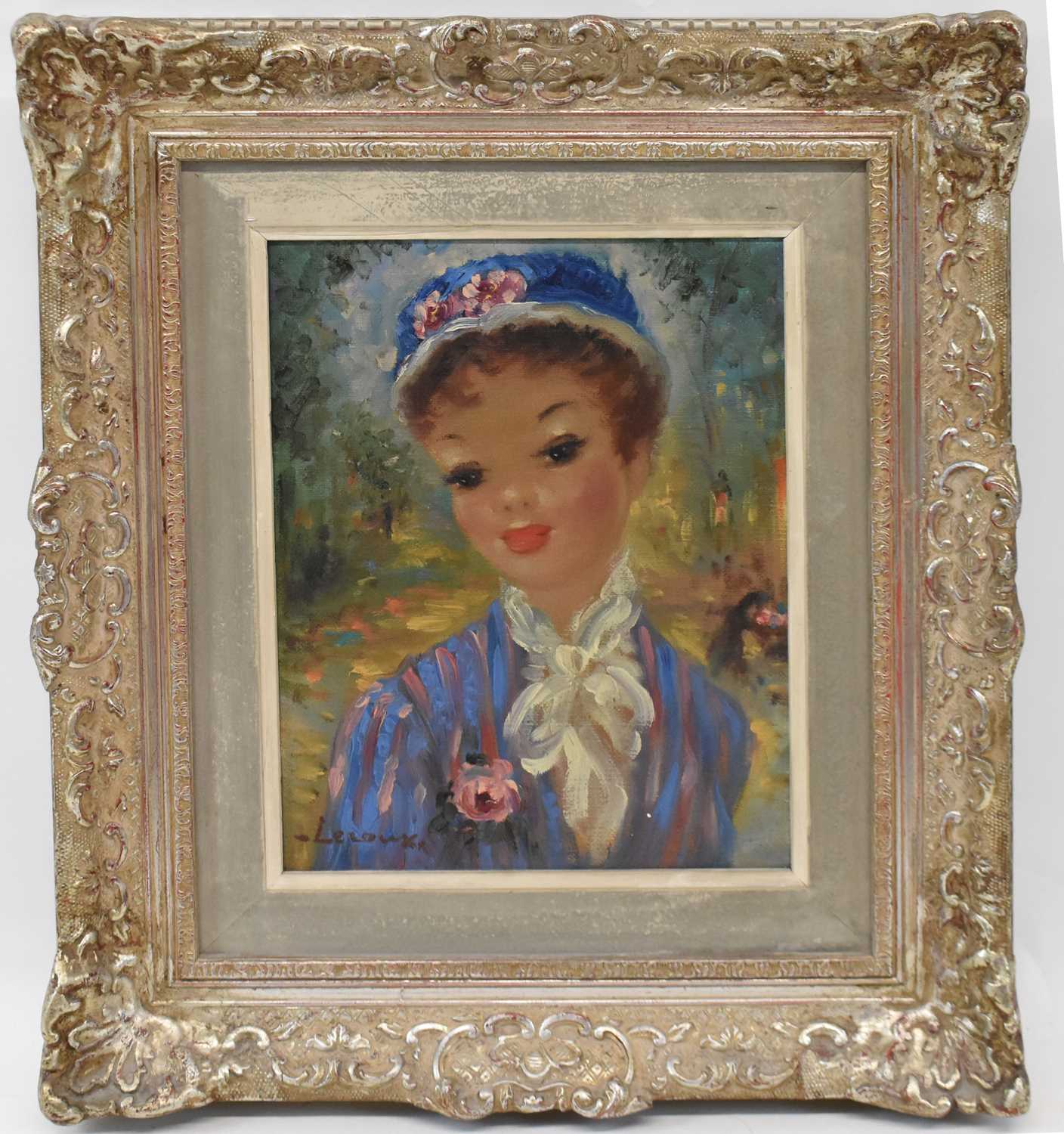 Lot 162 LEROUX; oil on canvas, study of an