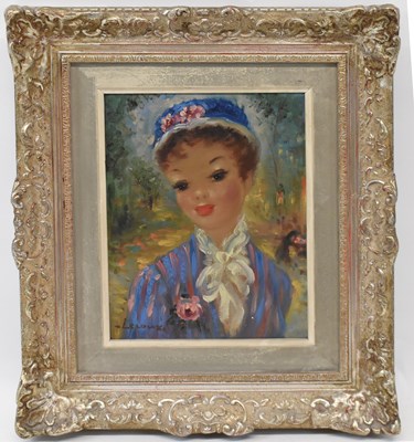 Lot 162A - LEROUX; oil on canvas, study of an...