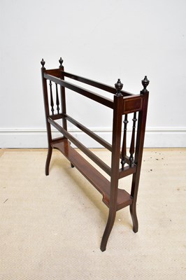 Lot 1103 - An Edwardian inlaid mahogany towel rail, width...
