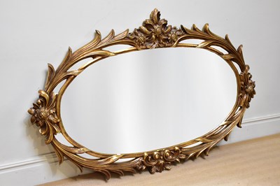 Lot 1172 - A good quality reproduction gilt framed oval...
