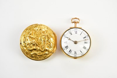 Lot 652 - A good yellow metal pair cased Verge pocket...