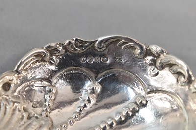 Lot 707 - A Dutch silver serving spoon, a pin dish with...