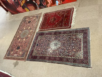 Lot 288 - Two Eastern style hand knotted rugs, both with...