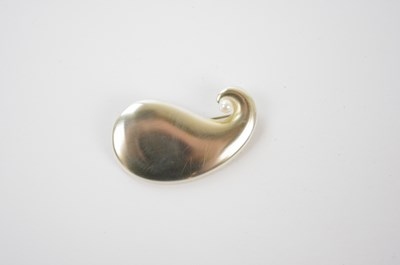 Lot 866 - GEORG JENSEN; a silver tear drop shaped...