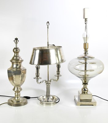 Lot 625 - A contemporary silvered metal and glass...