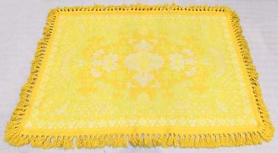 Lot 291 - A 1970s yellow wall hanging with scrolling...