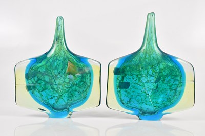 Lot 106 - MDINA GLASS; two art glass 'Axe Head' vases...