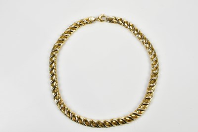 Lot 203 - An 18ct gold two tone collar with lobster...