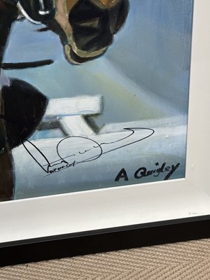 Lot 1767 - ALAN QUIGLEY; oil on canvas, 'A P McCoy Up',...