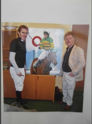 Lot 1767 - ALAN QUIGLEY; oil on canvas, 'A P McCoy Up',...