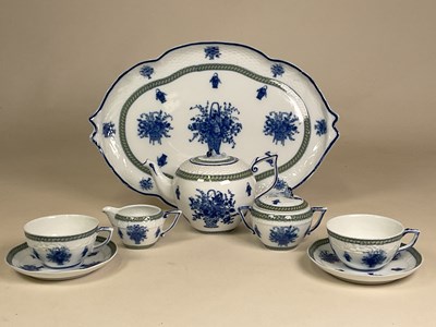 Lot 175 - LIMOGES; a circa 1900 blue and white breakfast...