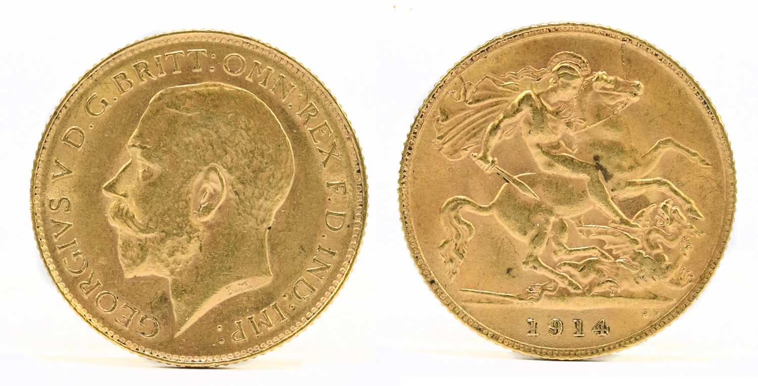 Lot 1876 - A George V half sovereign, 1914.