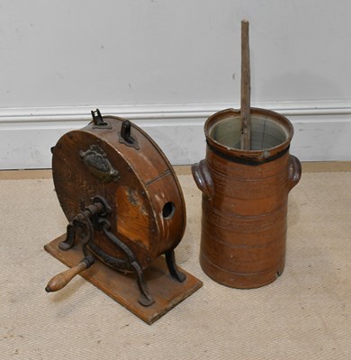 Lot 362 - S NYE & Co, London; a oak knife grinder with...