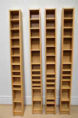 Lot 64 - Four modern oak effect pigeon holes, height...