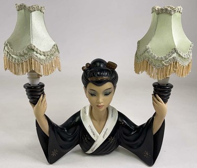 Lot 726 - A painted chalk wall mounted light bracket of...