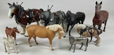 Lot 255 - BESWICK; a collection of horses, together with...