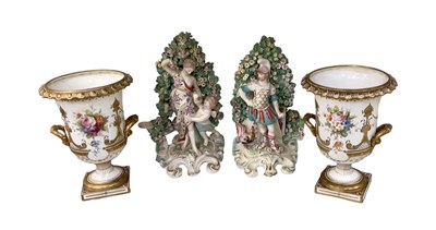 Lot 624 - ROYAL CROWN DERBY; a pair of white porcelain...