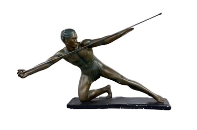 Lot 709 - An Art Deco plaster figure of a javelin...